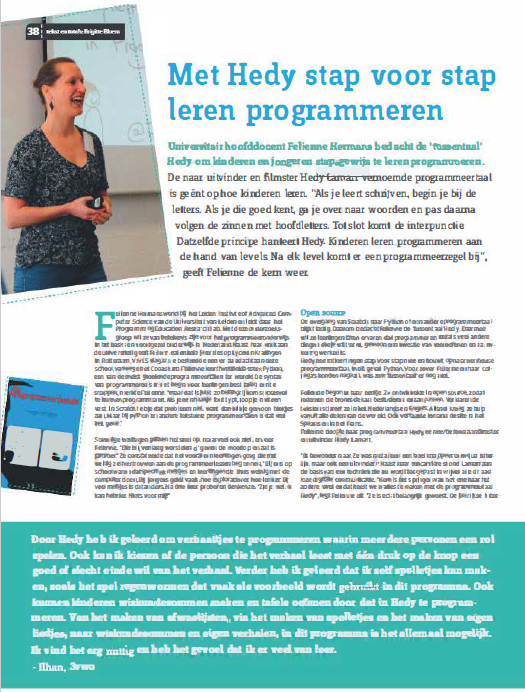 Artikel over Hedy. 